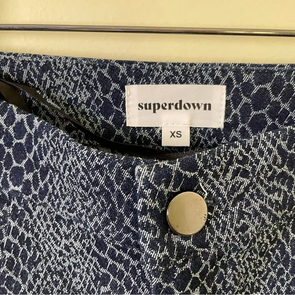 REVOLVE Superdown Snakeskin Print Pants in Navy SIZE XS